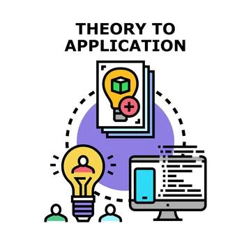 Converting theory to application and digital development process Stock Illustration