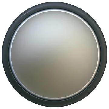Convex button circle with clipping path. 3D illustration Stock Illustration
