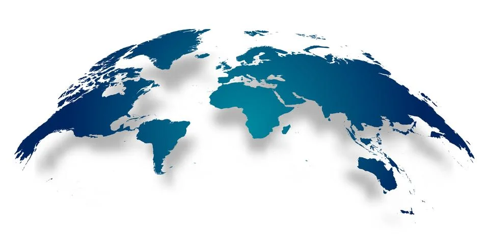 Convex Map Showing the World in a Simple Style Stock Illustration