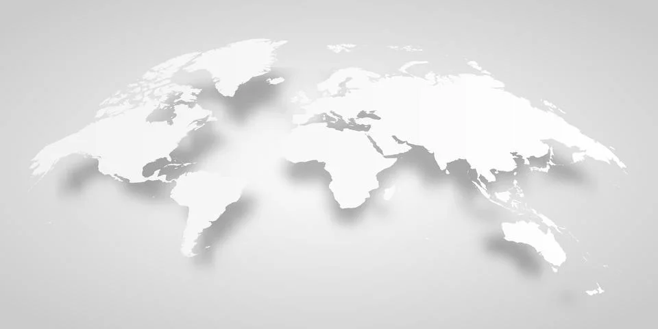 Convex Map of the World on a Light Background Stock Illustration