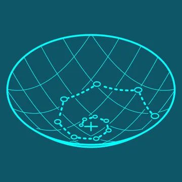 Convex Optimization-3D bowl surface with a spiraling gradient descent path Иллюстрация