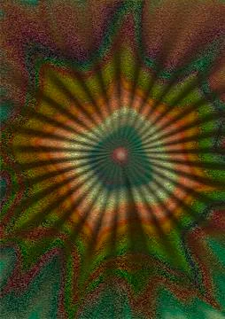 Convex rays emanating from of the orange center and  silvery splashes Stock Illustration