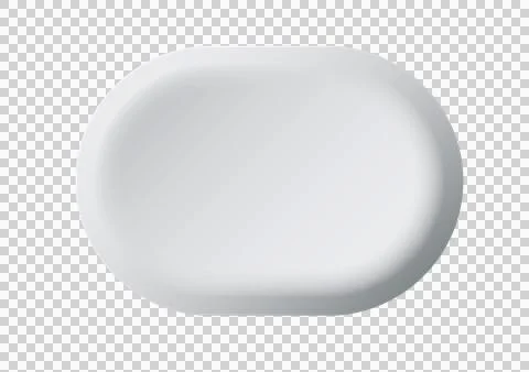 Convex semicircular button. On an empty background. PNG Stock Illustration