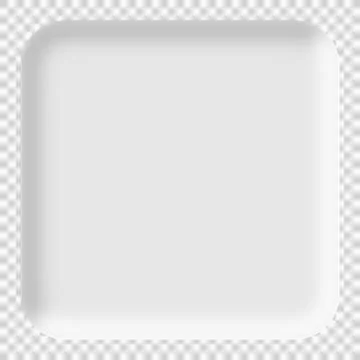 Convex square button. On an empty background. PNG Stock Illustration