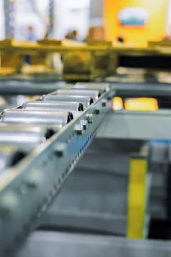 Conveyer roller sorting system Stock Photos