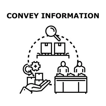 Conveying information process concept with data flow Stock Illustration