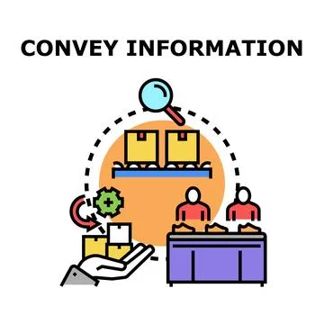 Conveying information process concept with data flow 库存插图