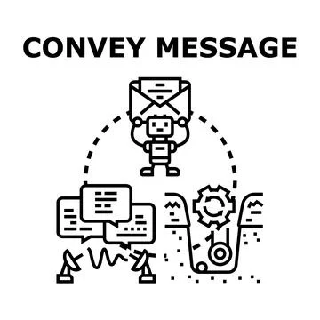 Conveying message concept with automated communication systems 스톡 일러스트