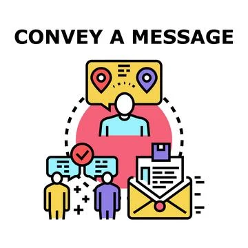 Conveying a message receiving information illustration Stock Illustration