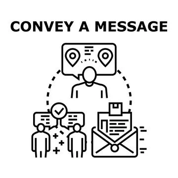 Conveying a message receiving information illustration Stock Illustration