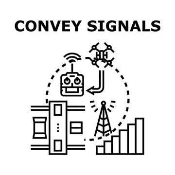 Conveying wireless signals and remote control technology concept Stock Illustration