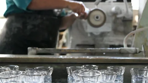 Conveyor And Polishing Crystal Products 1 Stock Footage