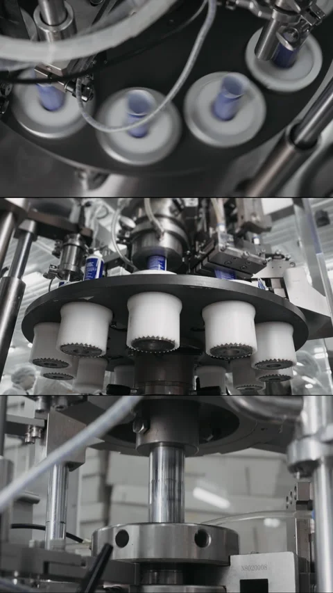 Conveyor for automatic production of hand and body cream. Stock Footage 306579726