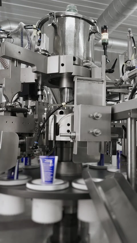 Conveyor for automatic production of hand and body cream. Stock Footage 306582428
