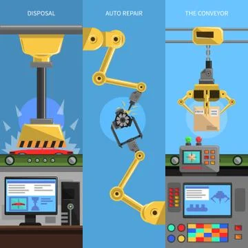 Conveyor Banners Set Stock Illustration