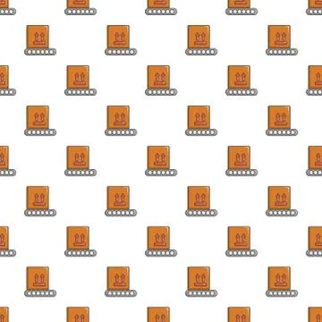 Conveyor belt with box pattern seamless イラスト素材