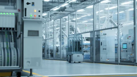 Conveyor Belt Electronics Components Factory Stock Footage 260704395