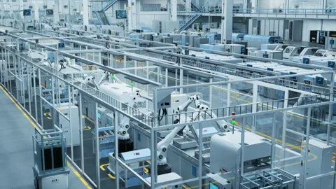 Conveyor Belt Electronics Components Factory Stock Footage 260704486