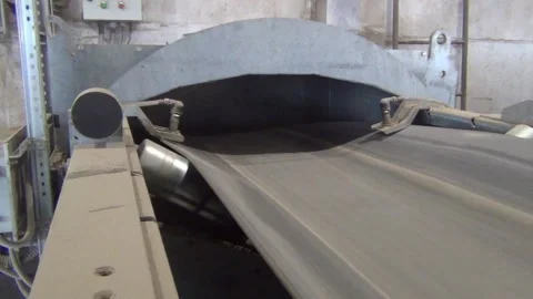 The conveyor belt on the elevator is empty without grain is prepared for the mov 스톡 동영상 138087435