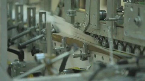 Conveyor Belt of Folding Machine Stock Footage 75897070
