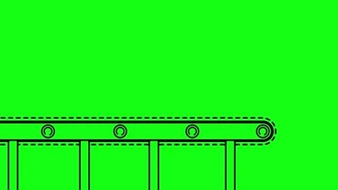 Conveyor Belt Icon Loop Animation on Green Screen Background 4K Stock Footage 336590450