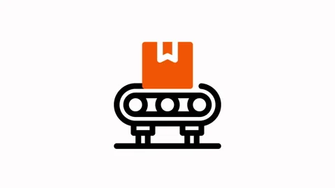 Conveyor Belt Icon - Streamlining Logistics and Automation Processes. Stock Footage 325402440
