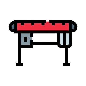 Conveyor belt machine moving production line items Stock Illustration