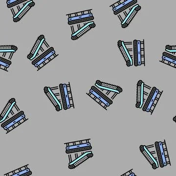 Conveyor belt manufacturing engineer vector seamless pattern Stock Illustration