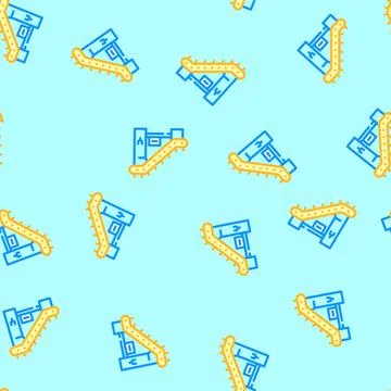 Conveyor belt manufacturing engineer vector seamless pattern Illustrazione stock