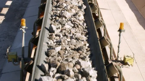 CONVEYOR BELT MINING Stock Footage 98761775