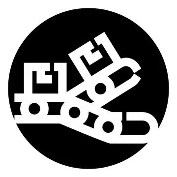 Conveyor belt moving package box icon Stock Illustration