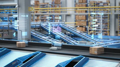Conveyor Belt with Packages in Mail Sort... | Stock Video | Pond5