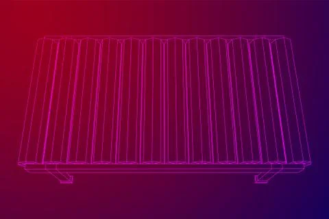 Conveyor belt section wireframe 스톡 일러스트