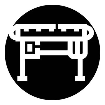 Conveyor belt system moving materials for industry Stock Illustration