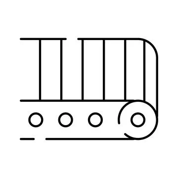 Conveyor belt system moving production line Stock Illustration