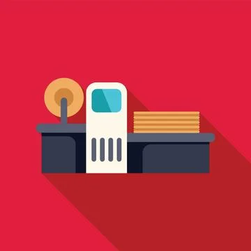 Conveyor belt system processing food products in factory Stock Illustration
