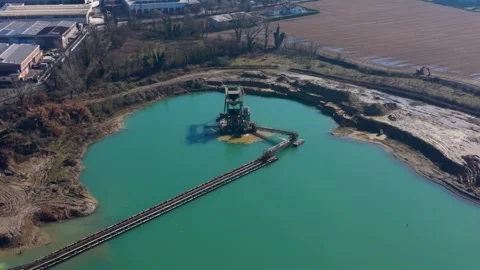 Conveyor Belts Moving Sand Continuous Industrial Workflow Vidéo 328961504