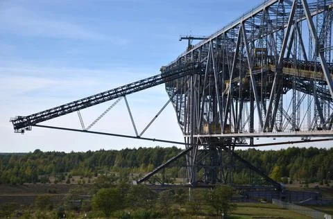 A conveyor bridge from coal mining. Stock Photos
