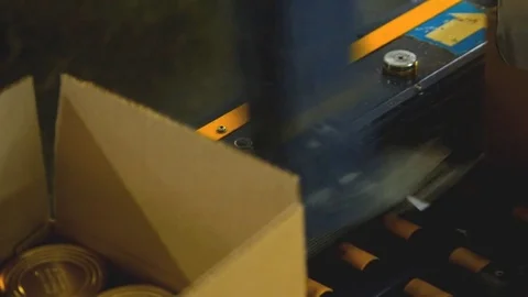 Conveyor of Can Packaging Video stock 76331362