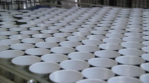 Conveyor with cans Stock Footage 133436761
