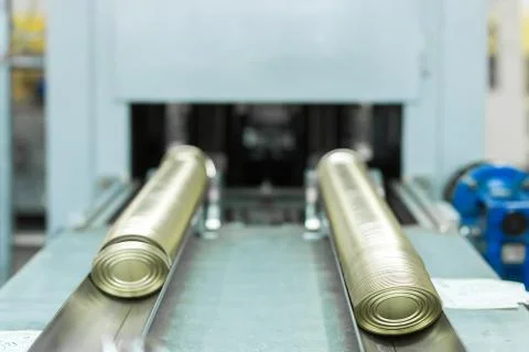 Conveyor cans, production line Stock Photos