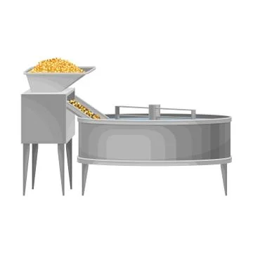 Conveyor with Cereal Grain Malting Process as Beer Production Vector Stock Illustration