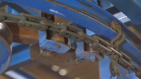 Conveyor chain of industrial oven Stock Footage 119483653