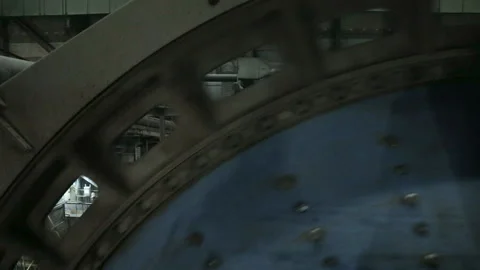 Conveyor drum with ore shooting in  Close-up there is ore on belt conveyor Stock Footage 235426721