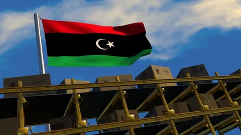 Conveyor in front of an animated Libyan ... | Stock Video | Pond5