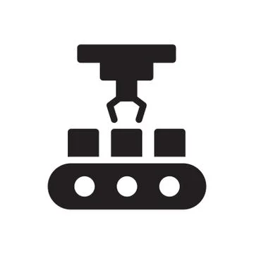 Conveyor glyph flat icon Illustrazione stock