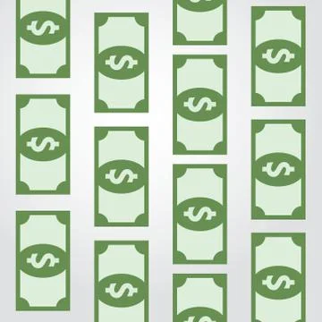 Conveyor green banknotes Stock Illustration
