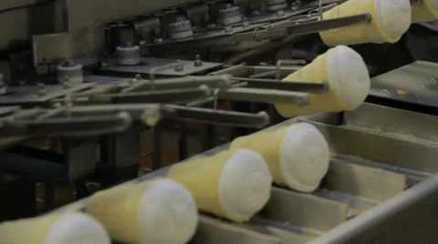 Conveyor with Ice-cream Stock Footage 59794438