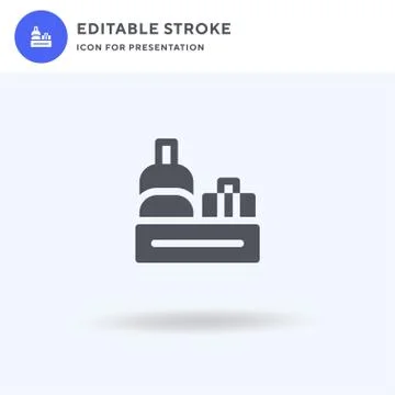 Conveyor icon vector, filled flat sign, solid pictogram isolated on white, lo Stockillustratie