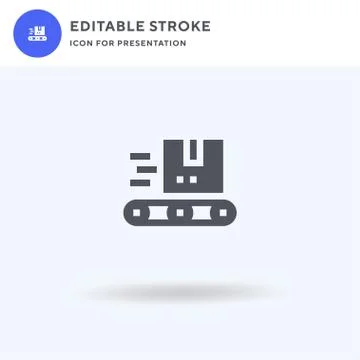 Conveyor icon vector, filled flat sign, solid pictogram isolated on white, logo イラスト素材
